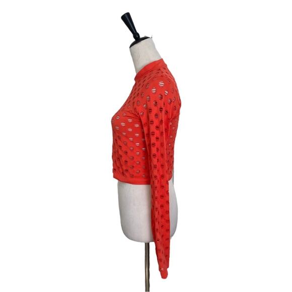 ANWND Cutout Clubbing Long Sleeve Top Orange - Picture 3 of 7